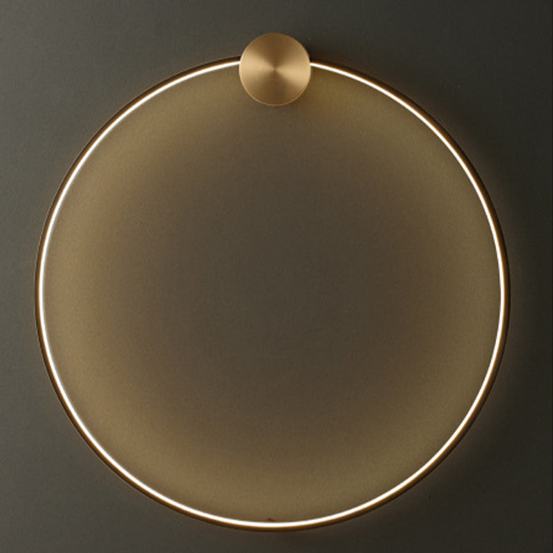 Metal Round Shape Wall Lighting Modern Style 1 Light Wall Mounted Light Fixture