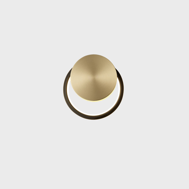 Metal Round Shape Wall Lighting Modern Style 1 Light Wall Mounted Light Fixture