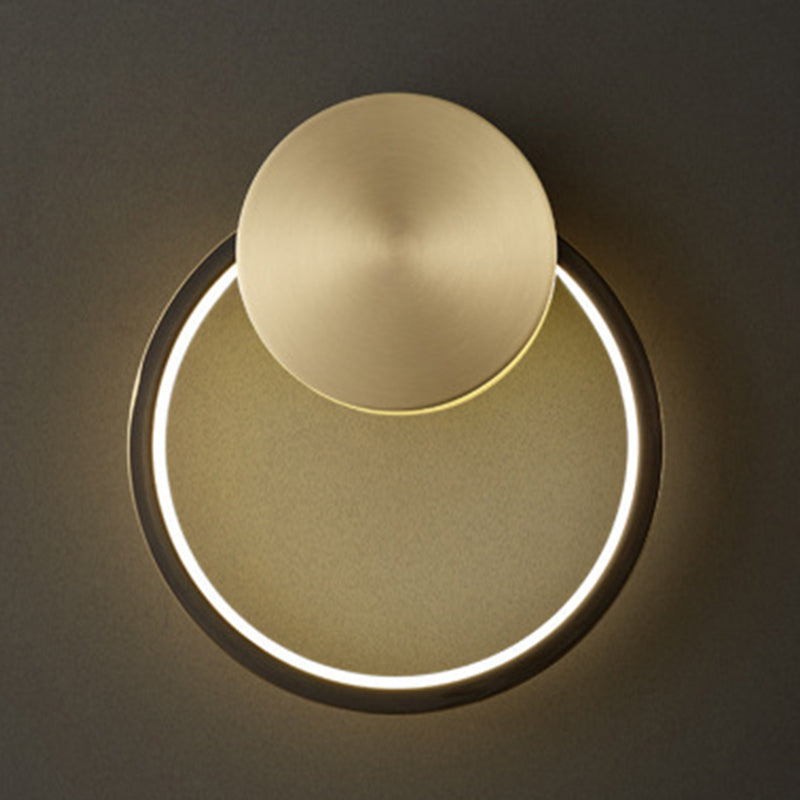 Metal Round Shape Wall Lighting Modern Style 1 Light Wall Mounted Light Fixture