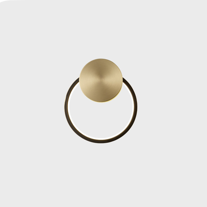 Metal Round Shape Wall Lighting Modern Style 1 Light Wall Mounted Light Fixture