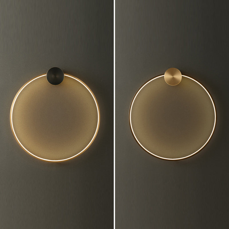 Metal Round Shape Wall Lighting Modern Style 1 Light Wall Mounted Light Fixture