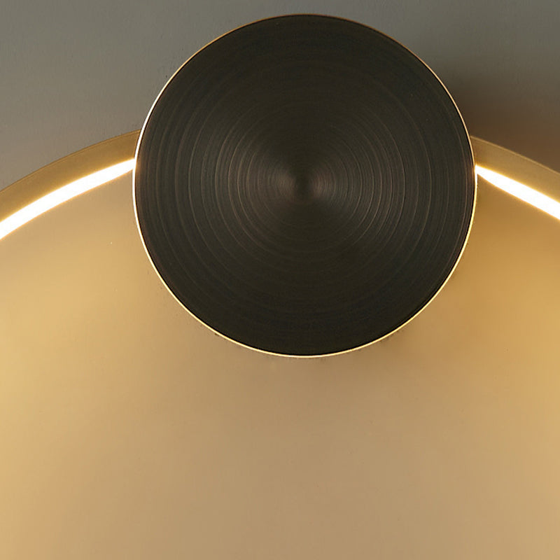 Metal Round Shape Wall Lighting Modern Style 1 Light Wall Mounted Light Fixture