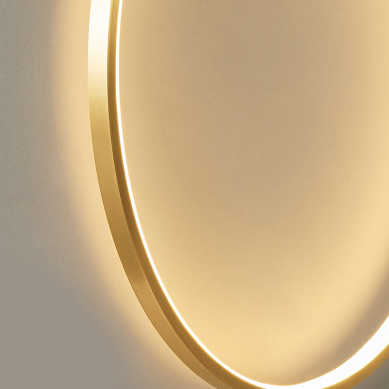 Metal Round Shape Wall Lighting Modern Style 1 Light Wall Mounted Light Fixture