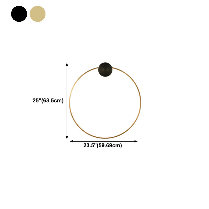 Metal Round Shape Wall Lighting Modern Style 1 Light Wall Mounted Light Fixture