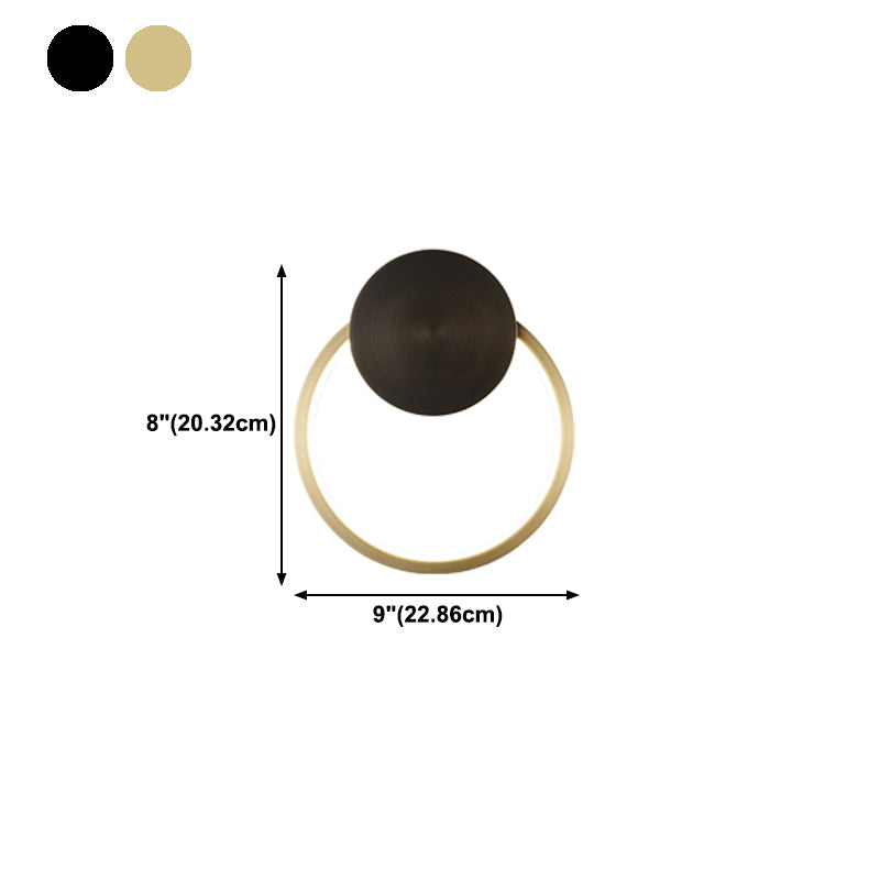 Metal Round Shape Wall Lighting Modern Style 1 Light Wall Mounted Light Fixture