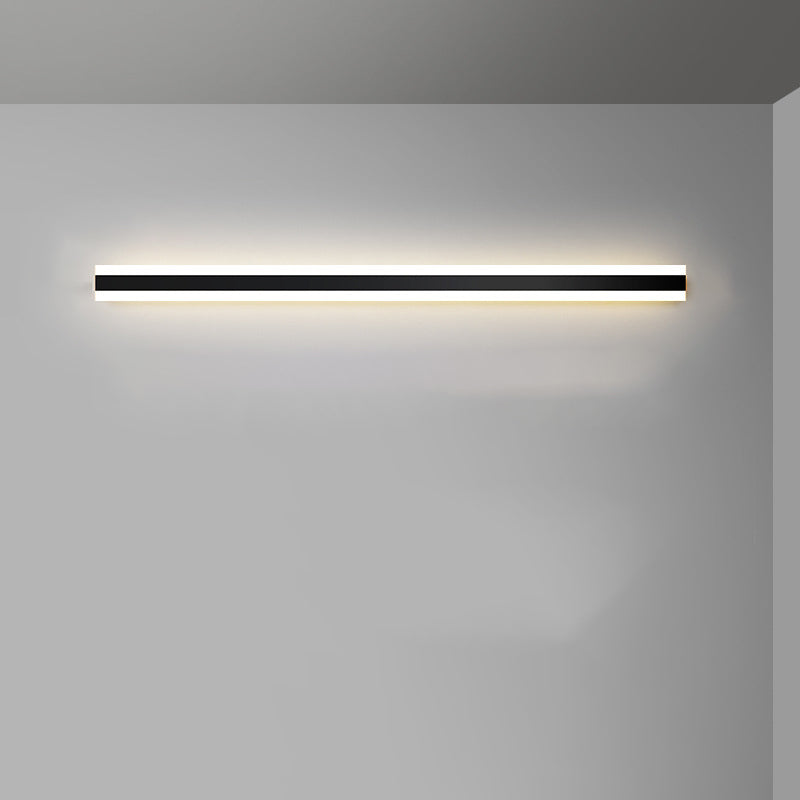 Linear Shape Metal Wall Lighting Modern Style 1 Light Wall Mounted Light Fixture in Black