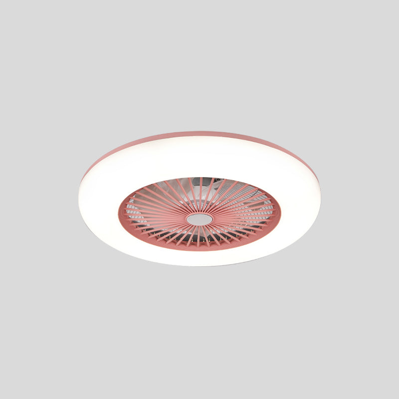 Metal Ceiling Fan Light Round Modern Ceiling Light Fixture for Bedroom