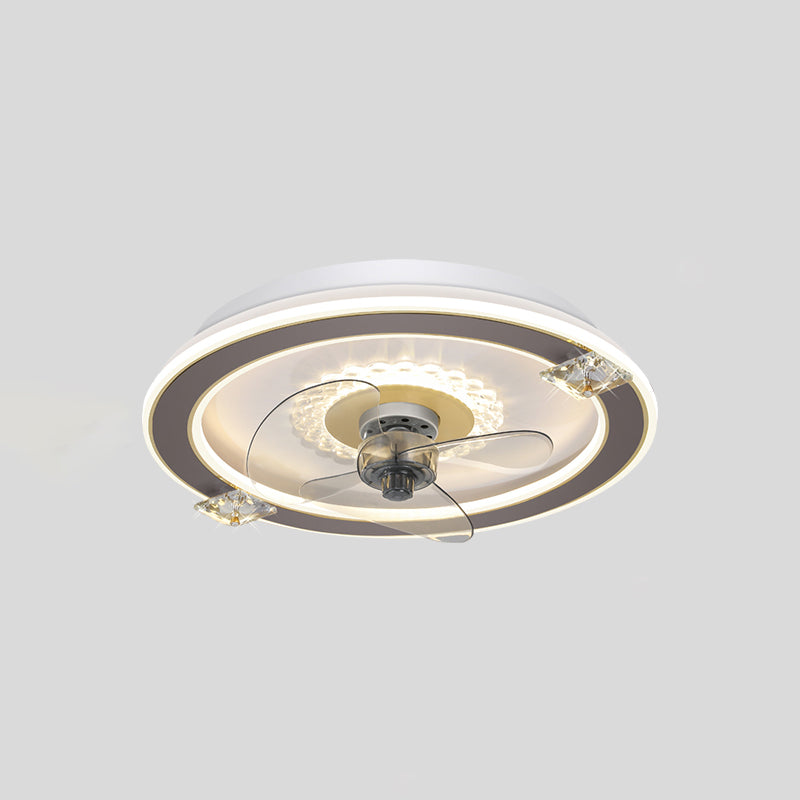 Metal Ceiling Fan Light Round Modern Ceiling Light Fixture for Bedroom