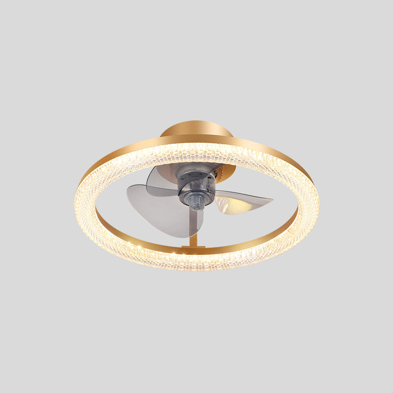 Metal Ceiling Fan Light Round Modern Ceiling Light Fixture for Bedroom