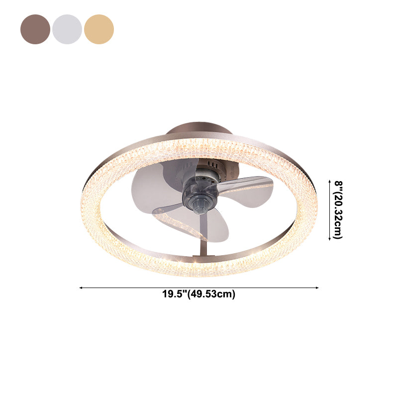 Metal Ceiling Fan Light Round Modern Ceiling Light Fixture for Bedroom