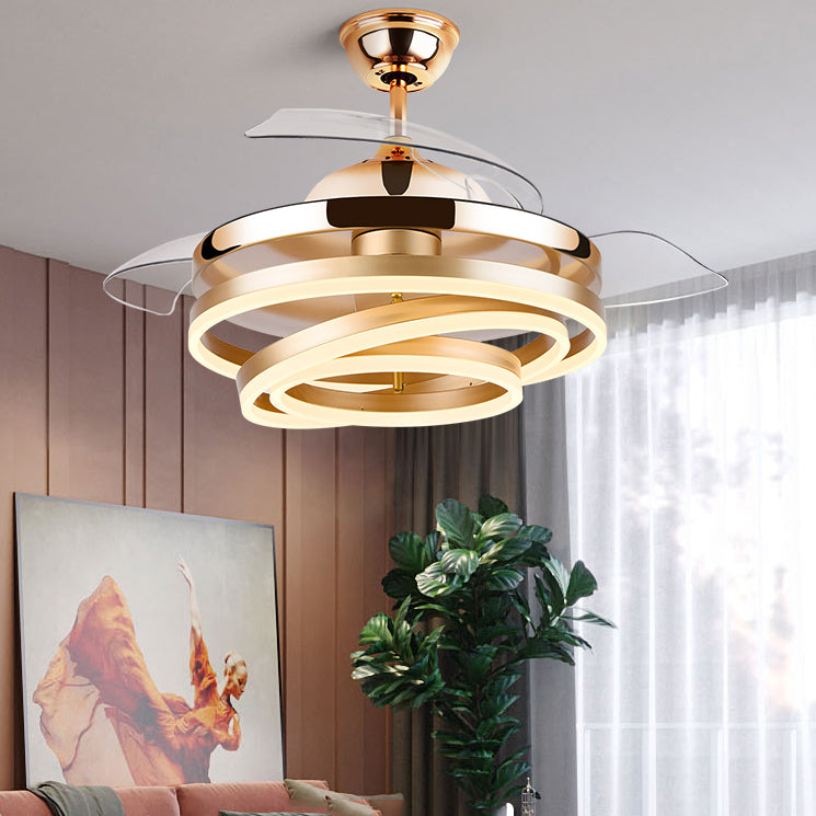 Kids Style Circle Shape Ceiling Fan Lamps Metal 3 Light Ceiling Fan Lighting