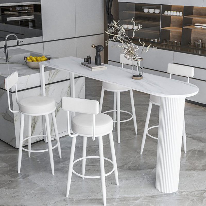 Nordic Simple Bar Table Stone Top Free Form Top Bistro Table for Restaurant