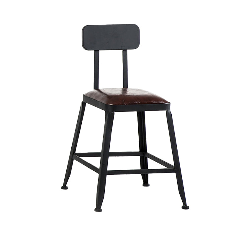 Industrial Leather Bar and Counter Stool Square Stool with 4 Legs