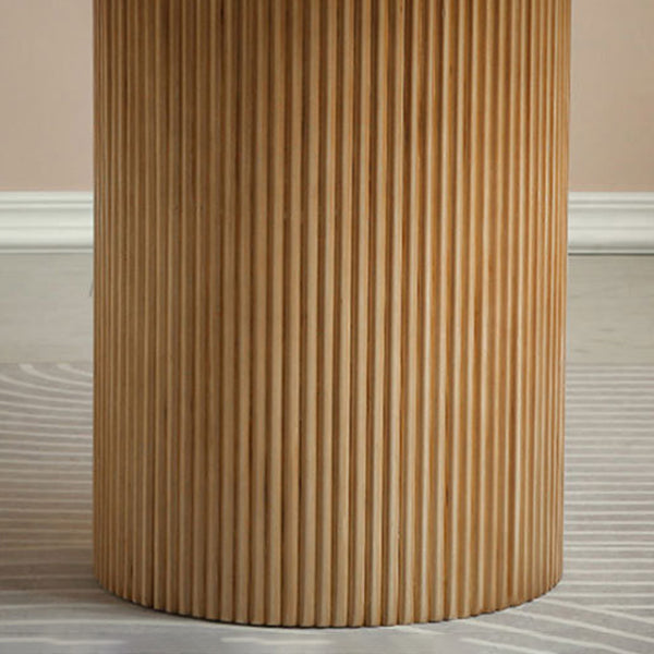 Round Dining Table Contemporary Style Solid Wood Brown Dinner Table