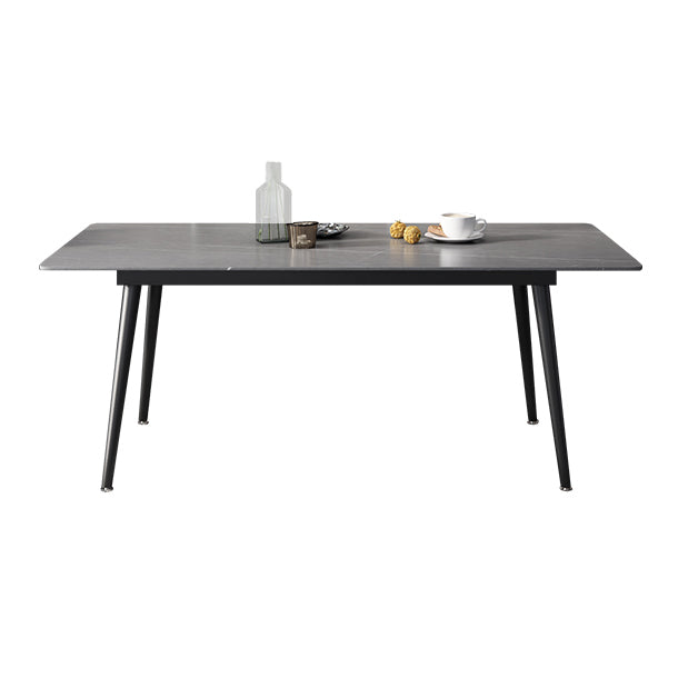 Modern Rectangle Dining Table Sintered Stone 4 Legs Table for Dining Room
