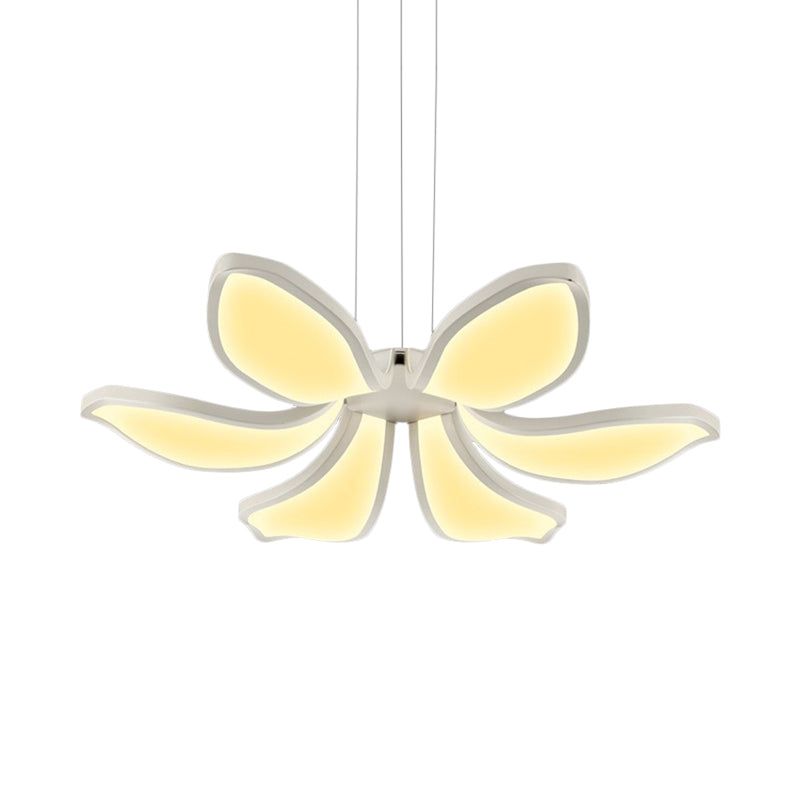 Fleur Fleur Chandelier en acrylique Light Contemporain 6/8 lumières Blanc LED Plafond suspendu en blanc / chaud / naturel Light