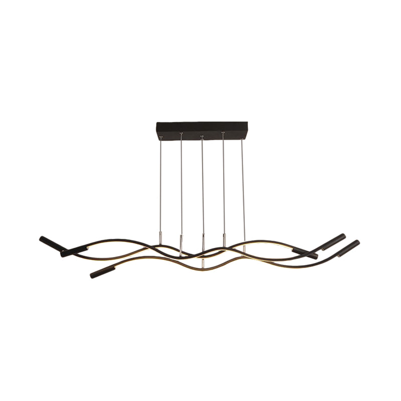 Lampaggio lineare a ondata bianca/nero illuminazione modernista a 3 luci a led acrilica ACCROPPA LAMPAGGIO IN LAMPAGGIO IN LUCE BIANCA/CALDA