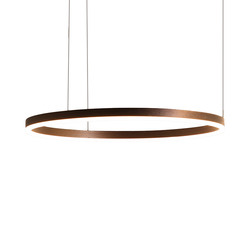 Lampada del lampadario circolare circolare del caffè 1/3/4 luci in metallo LED Assorbimento del soffitto a led in metallo in luce bianca/calda