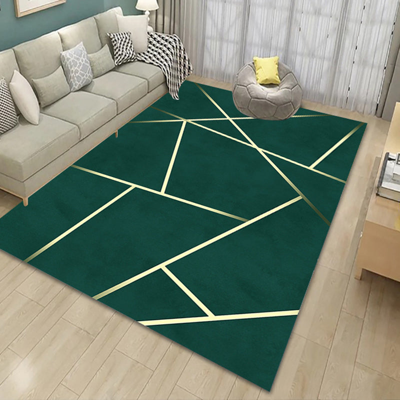 Gray Modern Rug Polyester Geometry Rug Stain Resistant Rug for Drawing Room