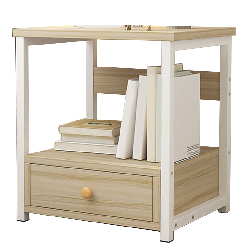 Modern Style Plate Countertop Metal Frame White/wood/walnut/off-white Nightstand