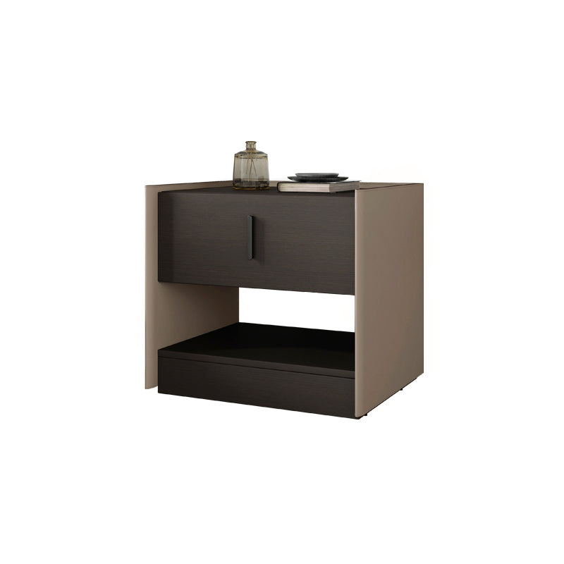 Contemporary Faux Leather 1 - Drawer Nightstand 20" Tall Nightstand