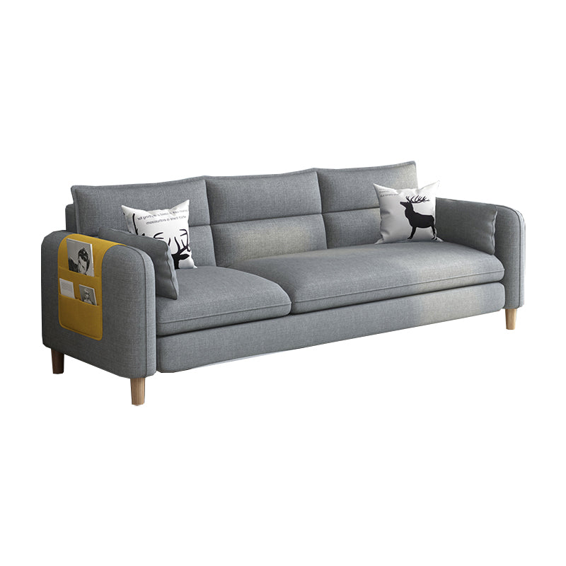 Contemporary Sewn Pillow Back Standard 3-seater Stationary Sofa