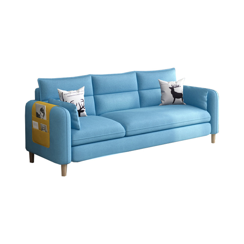 Contemporary Sewn Pillow Back Standard 3-seater Stationary Sofa