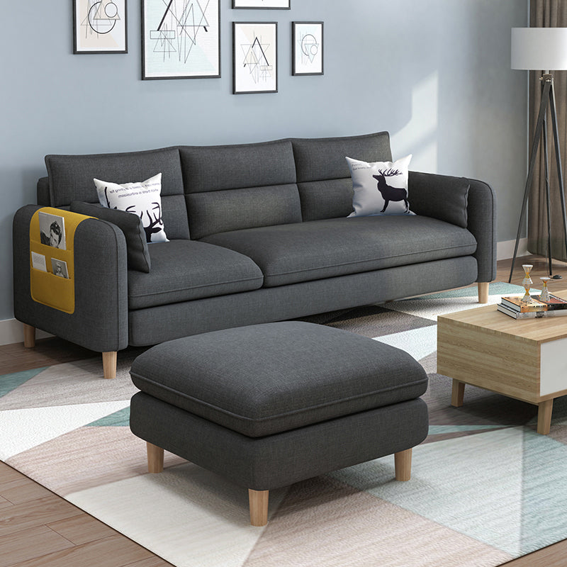 Contemporary Sewn Pillow Back Standard 3-seater Stationary Sofa