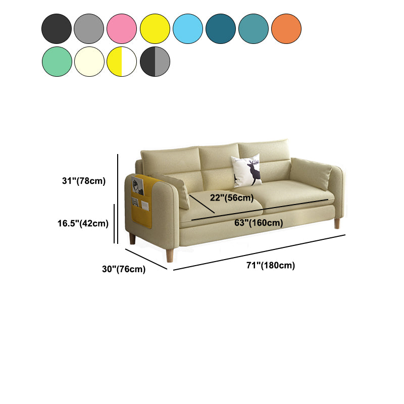Contemporary Sewn Pillow Back Standard 3-seater Stationary Sofa