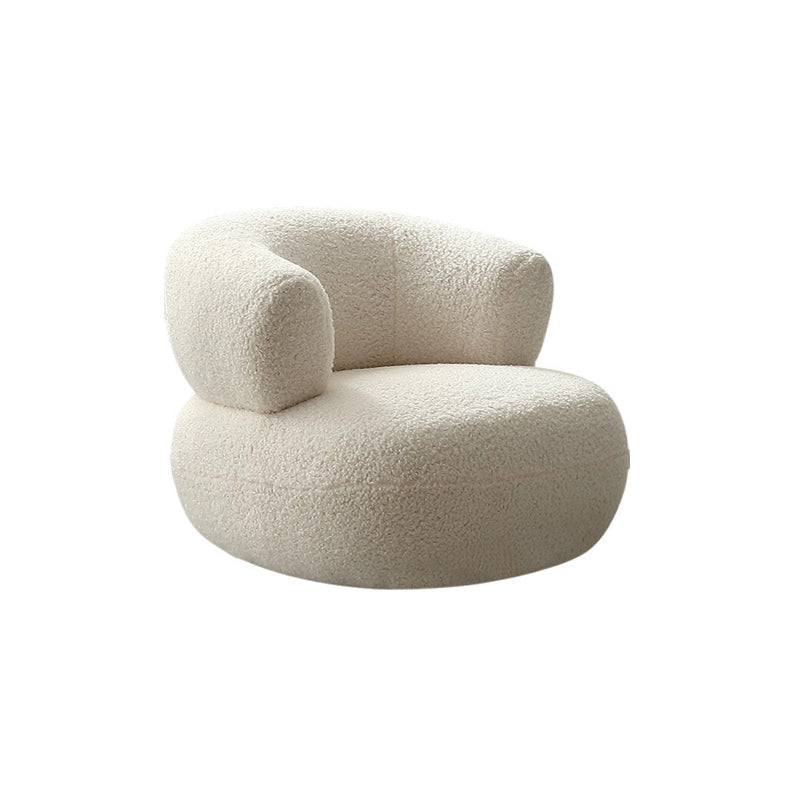 Ultra-Modern Beige Curved Sofa with Tuxedo Arm for Living Room