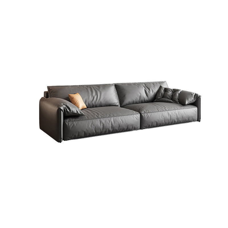 Contemporary Standard Square Arm Sofa Couch in Grey for 2/3/4 People