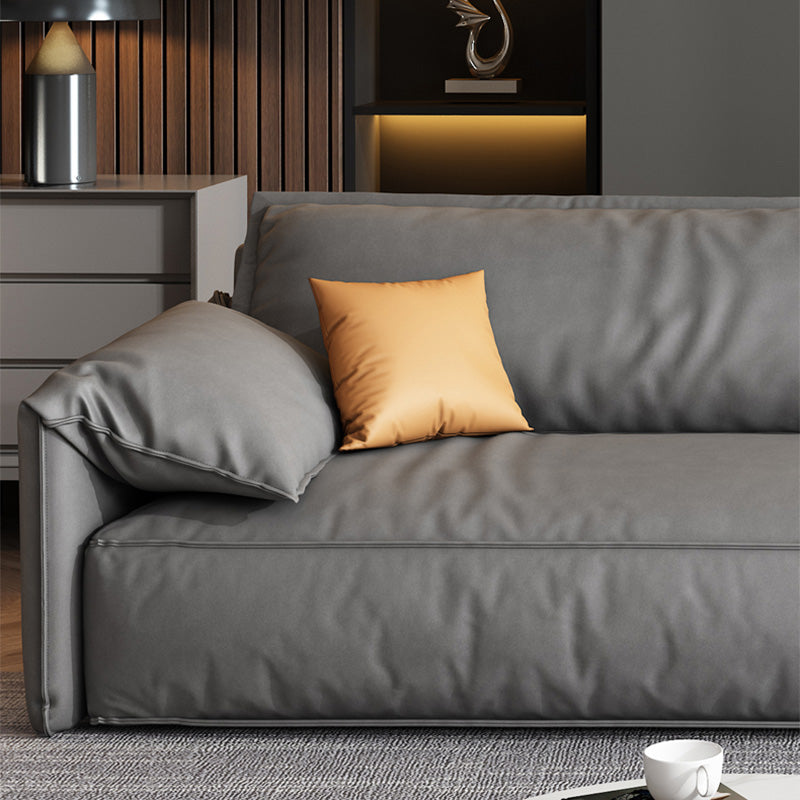 Contemporary Standard Square Arm Sofa Couch in Grey for 2/3/4 People