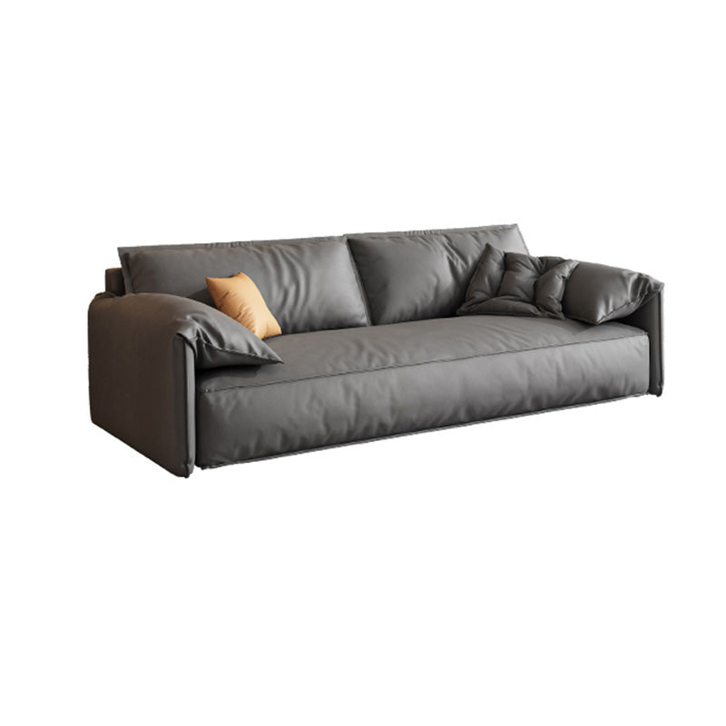 Contemporary Standard Square Arm Sofa Couch in Grey for 2/3/4 People