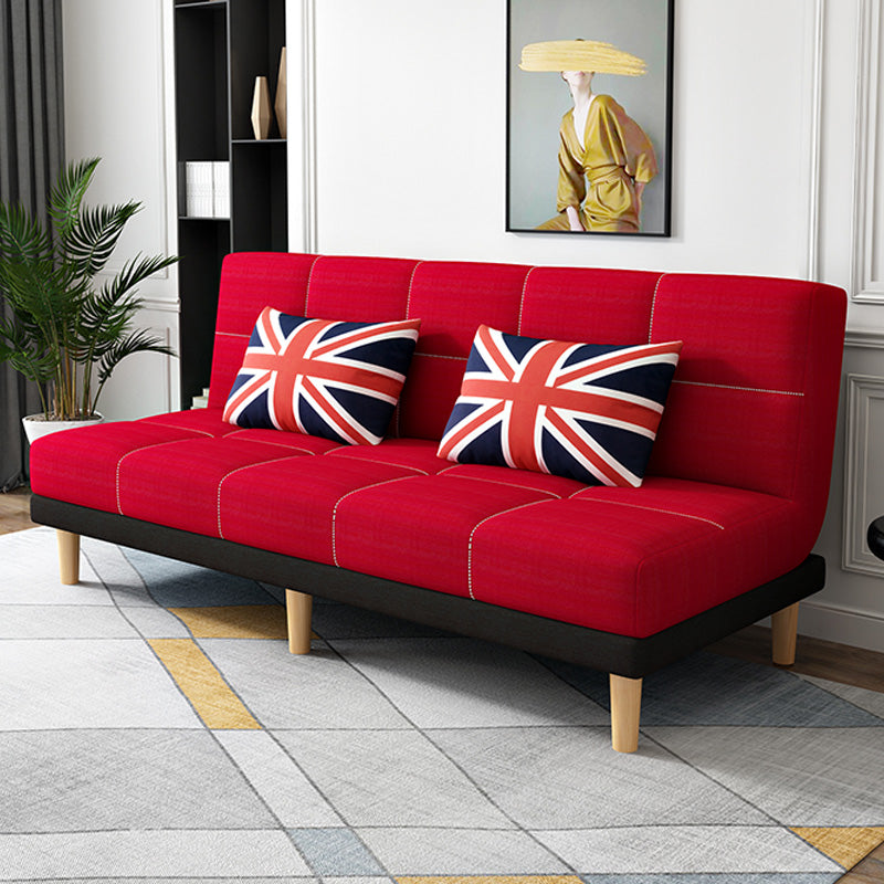 Contemporary Linen Armless Sleeper Sofa Convertible Sofa for Living Room, Apartment