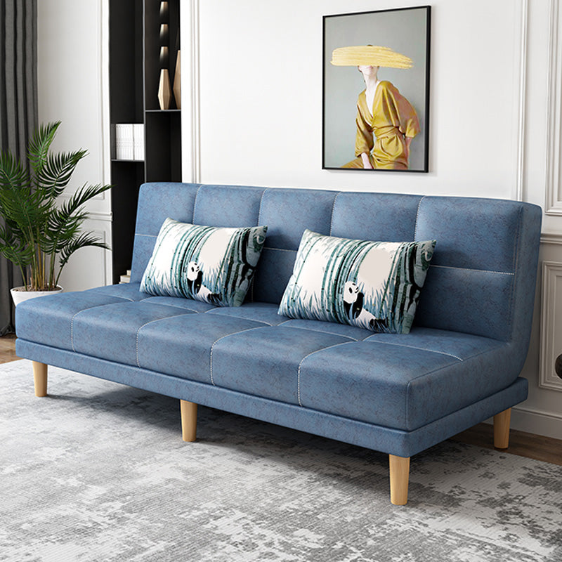 Contemporary Linen Armless Sleeper Sofa Convertible Sofa for Living Room, Apartment