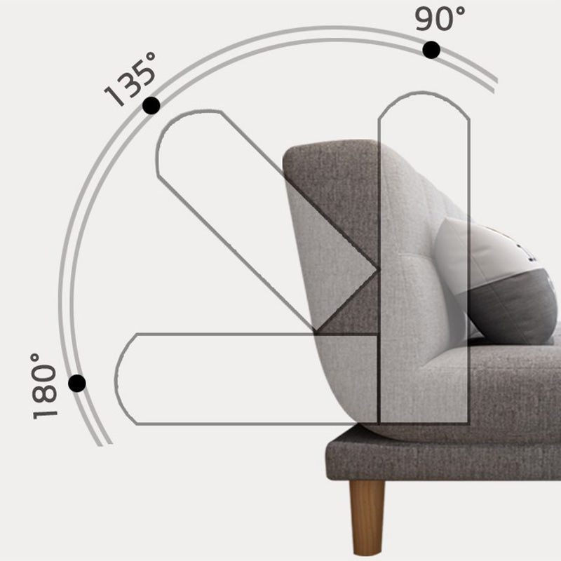 Contemporary Linen Armless Sleeper Sofa Convertible Sofa for Living Room, Apartment