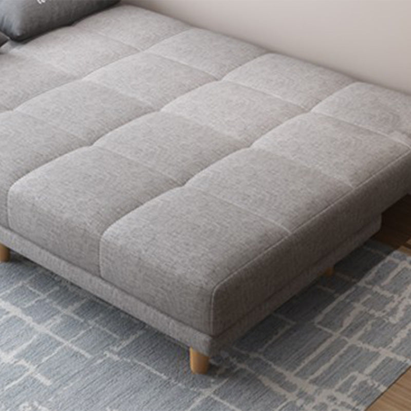 Contemporary Linen Armless Sleeper Sofa Convertible Sofa for Living Room, Apartment
