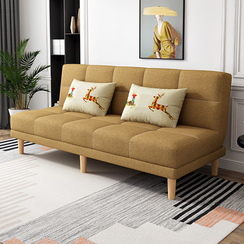 Contemporary Linen Armless Sleeper Sofa Convertible Sofa for Living Room, Apartment