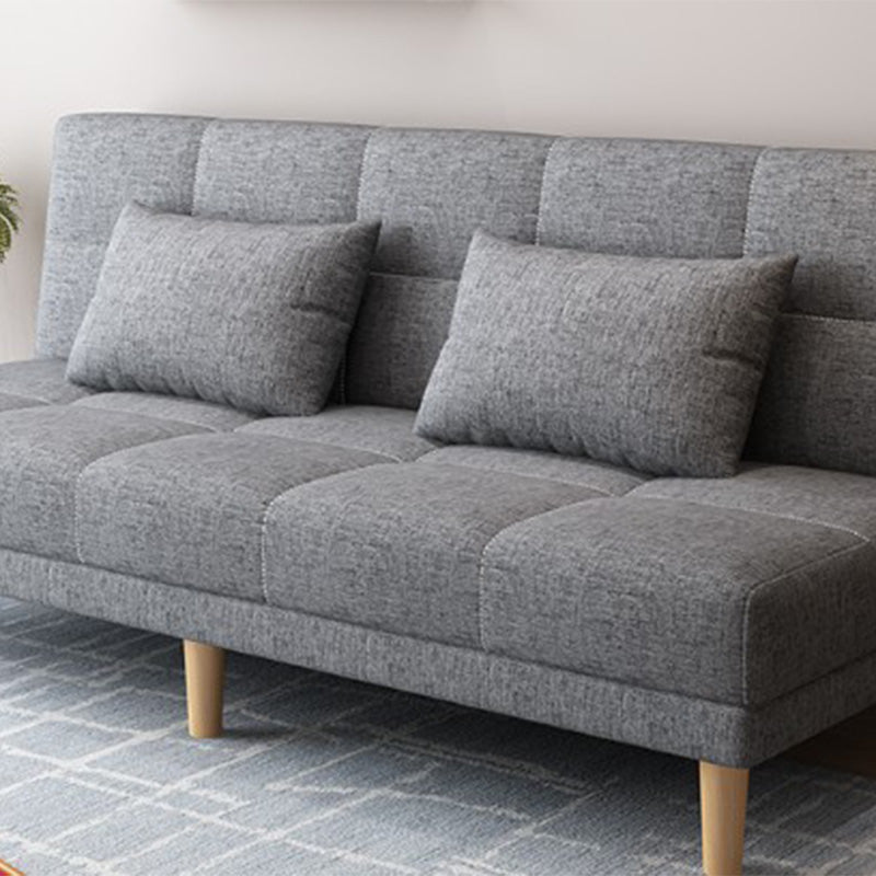 Contemporary Linen Armless Sleeper Sofa Convertible Sofa for Living Room, Apartment