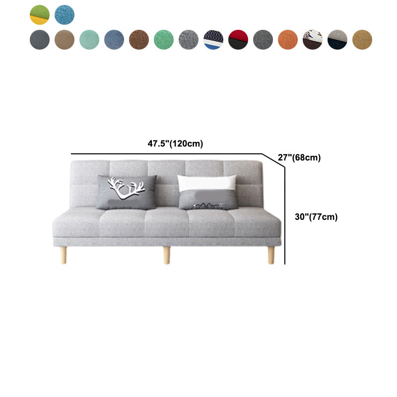Contemporary Linen Armless Sleeper Sofa Convertible Sofa for Living Room, Apartment