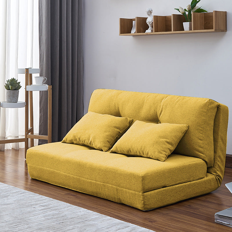 Contemporary Linen Armless Sofa Bed Standard Sofa Foldable Sofa for Living Room