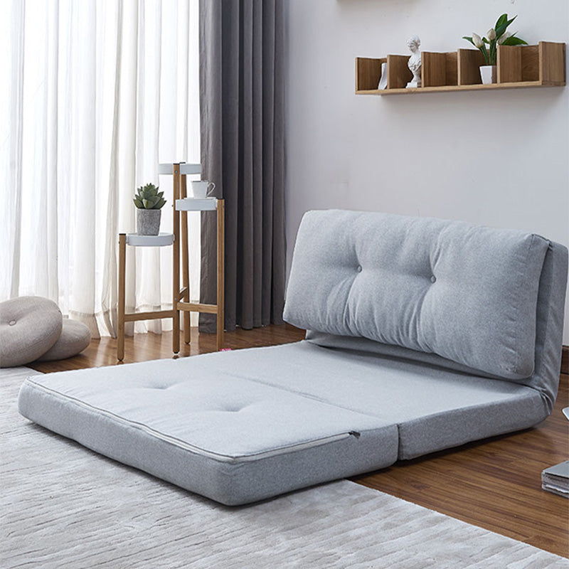Contemporary Linen Armless Sofa Bed Standard Sofa Foldable Sofa for Living Room