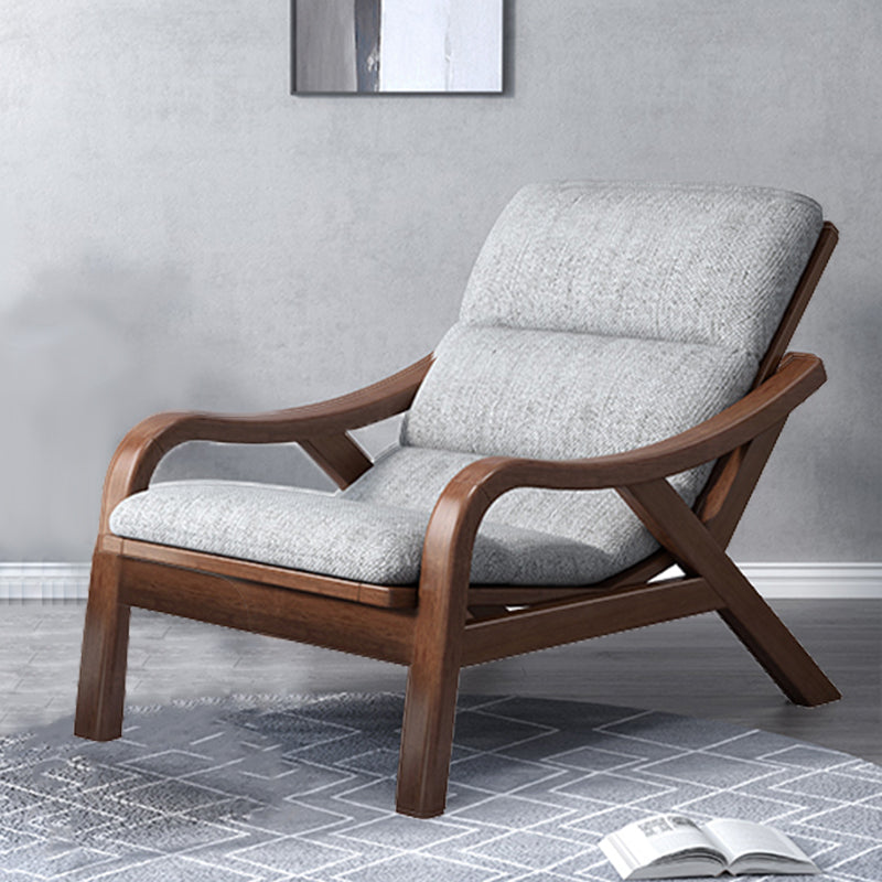 Sloped Arms Lounge Accent Chair with Solid Wood Frame and Arms Included