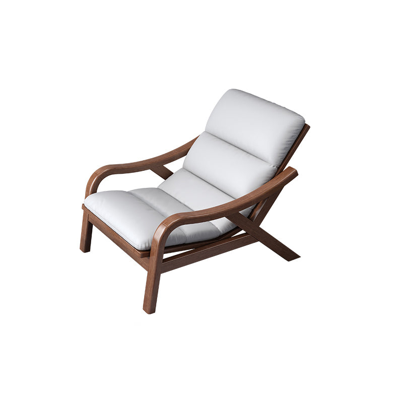Sloped Arms Lounge Accent Chair with Solid Wood Frame and Arms Included
