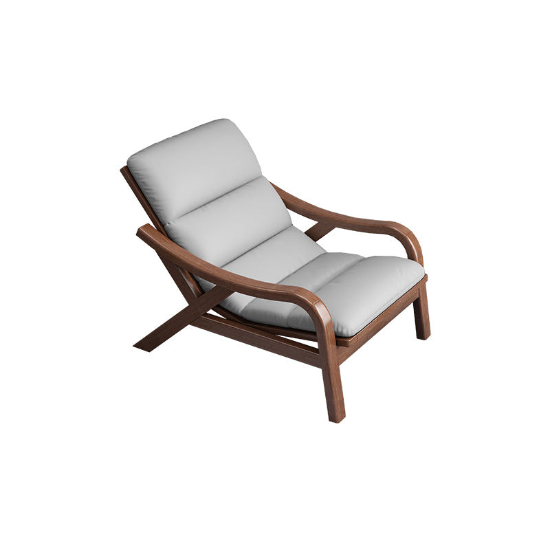 Sloped Arms Lounge Accent Chair with Solid Wood Frame and Arms Included