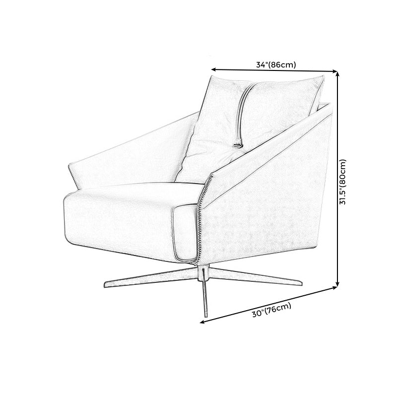 Flared Arm Chair 33.85" L x 29.92"W Swivel Chair for Living Room