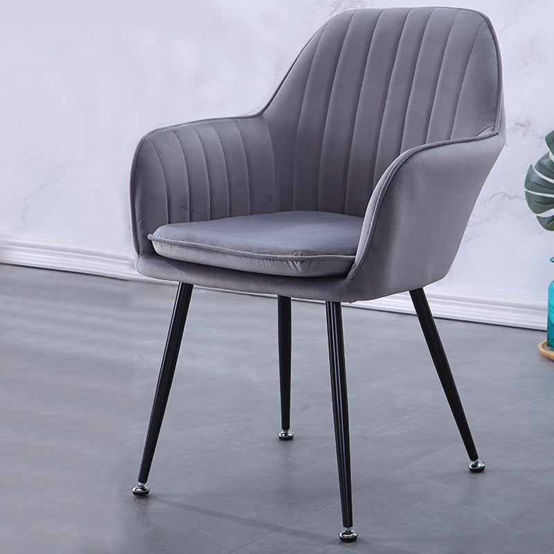 Sewn Pillow Back Chair with Flared Arms and Basic Four Legs for Apartment