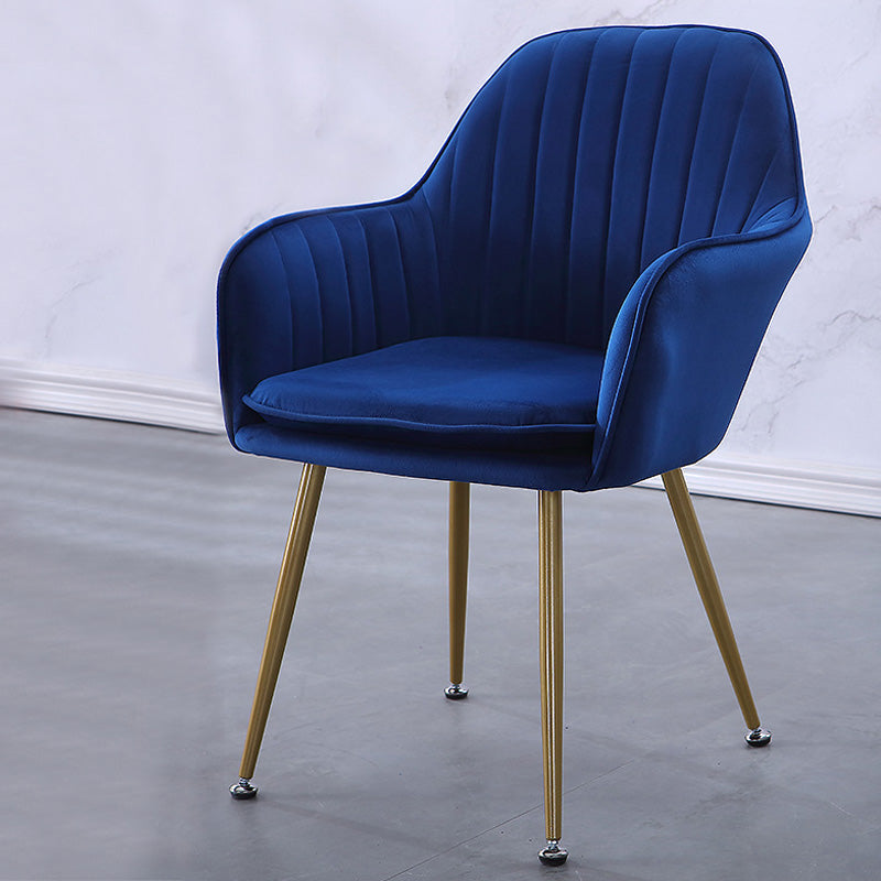 Sewn Pillow Back Chair with Flared Arms and Basic Four Legs for Apartment