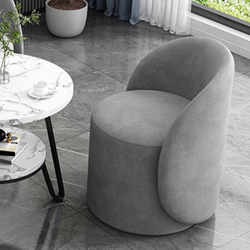 Linen Blend Barrel Accent Chair with Fixed Back, 19.69" W √ó 19.69" L √ó 26.77" H