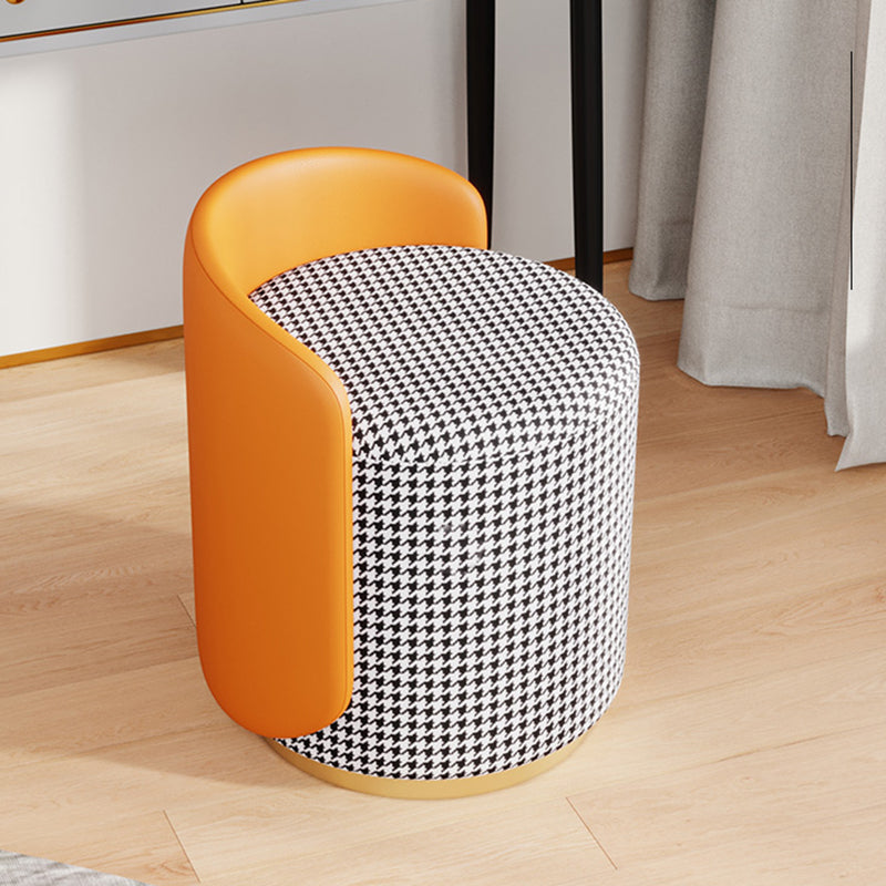 Linen Blend Barrel Accent Chair with Fixed Back, 19.69" W √ó 19.69" L √ó 26.77" H